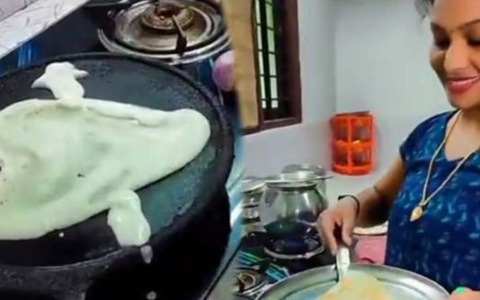 மனைவியின் இதய வடிவில் தோசை : காதலுக்கு நொடியில் கணவர் வைத்த முற்றுப்புள்ளி!!