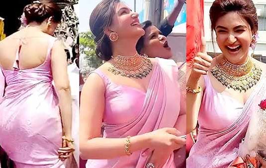 பிதுங்கி வழியும் முன்னழகை எடுப்பாக காட்டி கும்முனு போஸ் கொடுத்த ஹனிரோஸ்!!