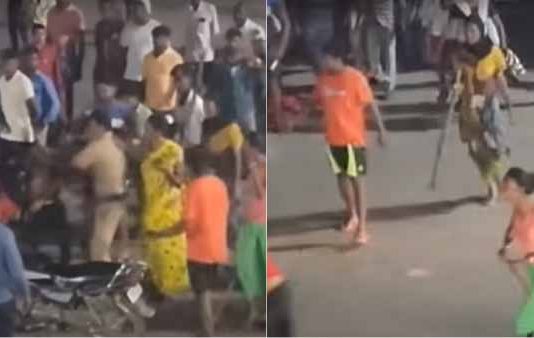 வம்பிழுத்த இளைஞர்.. ஓடிஓடி தாக்கிய திருநங்கைகள் : போலீஸ் முன் திடீரென டிரஸை அவிழ்த்ததால் பரபரப்பு!!