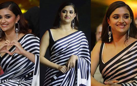 புடவையில் ஆளை மயக்கும் கீர்த்தி சுரேஷின் லேட்டஸ்ட் ஹாட் கிளிக்ஸ்!!