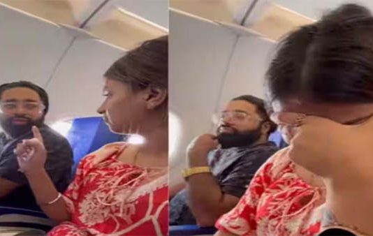 காப்பாற்றுங்க என்று கதறிய கணவர்… விமானத்தில் மனைவி செய்த கொடுமை.. வைரல் காணொளி!!