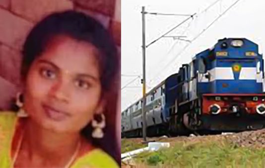 தண்டவாளத்தை கடக்க முயன்ற இளம் பெண் : கண் இமைக்கும் நொடியில் நடந்த பயங்கரம்!!