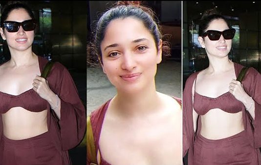 கவர்ச்சி உடையில் கண்ணை பறிக்கும் தமன்னா… ரசிகர்களுடன் கூல் போஸ்.. வைரலாகும் வீடியோ!!