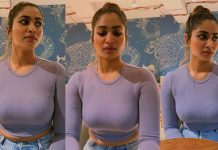 இறுக்கமான பனியனில் தூக்கலாக காட்டி இளசுகளின் ஹார்ட் பீட்டை எகிற வைத்த ஷிவானி!!