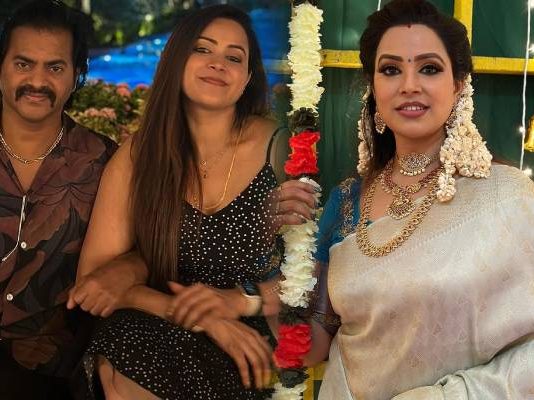 ஒன் சைட காத்து வாங்க விட்டு ரெடின் கிங்ஸ்லியுடன் செம ரொமான்ஸ் பண்ணும் சங்கீதா!!