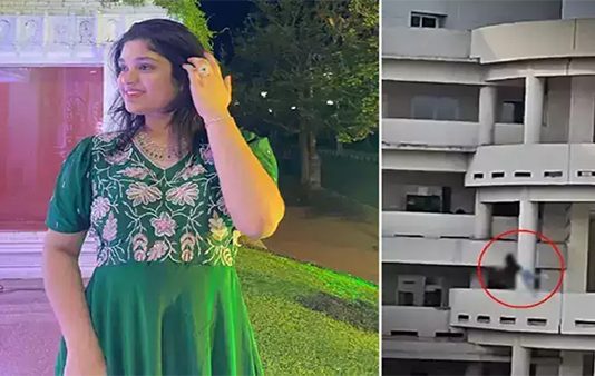 திடீரென கல்லூரியின் 6வது மாடியிலிருந்து குதித்த கல்லூரி மாணவி.. பகீர் வீடியோ!!