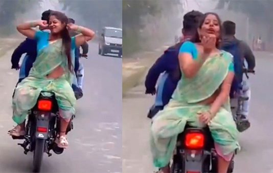 அதிகாலை பணியில் குளிர்ச்சி பயணம்.. முத்தம் கொடுத்து தன் வசம் ஈர்க்கும் இளம்பெண் : வீடியோ வைரல்!!