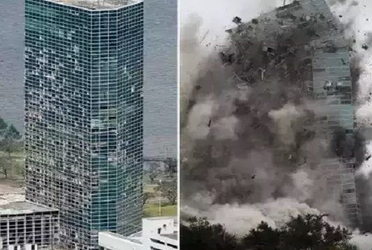 கண்ணிமைக்கும் நேரத்துல தரைமட்டமான 22 மாடி கட்டிடம்!!