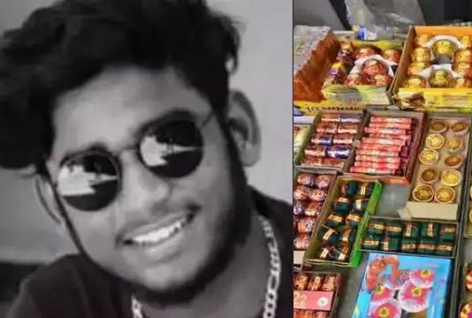 பட்டாசு எடுத்து சென்ற போது விபரீதம் : விபத்தில் சிக்கி இளைஞர் பரிதாப பலி!!