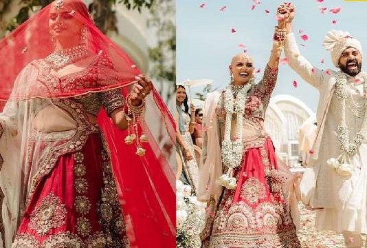 வழுக்கை தலையுடன் திருமணம் செய்துகொண்ட மணப்பெண்!!