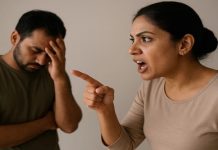 கணவன் காதை கடித்துக் குதறிய மனைவி ரத்தகளறியில் முடிந்த வாக்குவாதம்!!